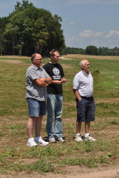 Here are the boys surveying the work. Left to right: My Dad, my brother and my grandfather.